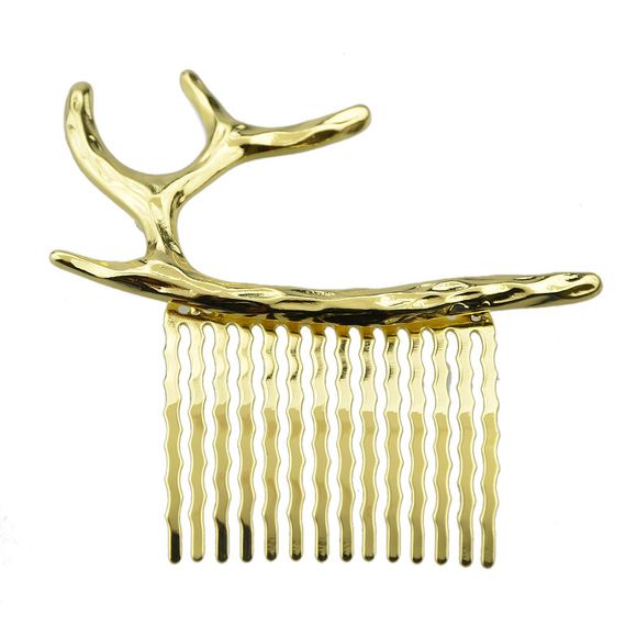 Peignes de cheveux antlers géométriques couleur argent or - Or 
