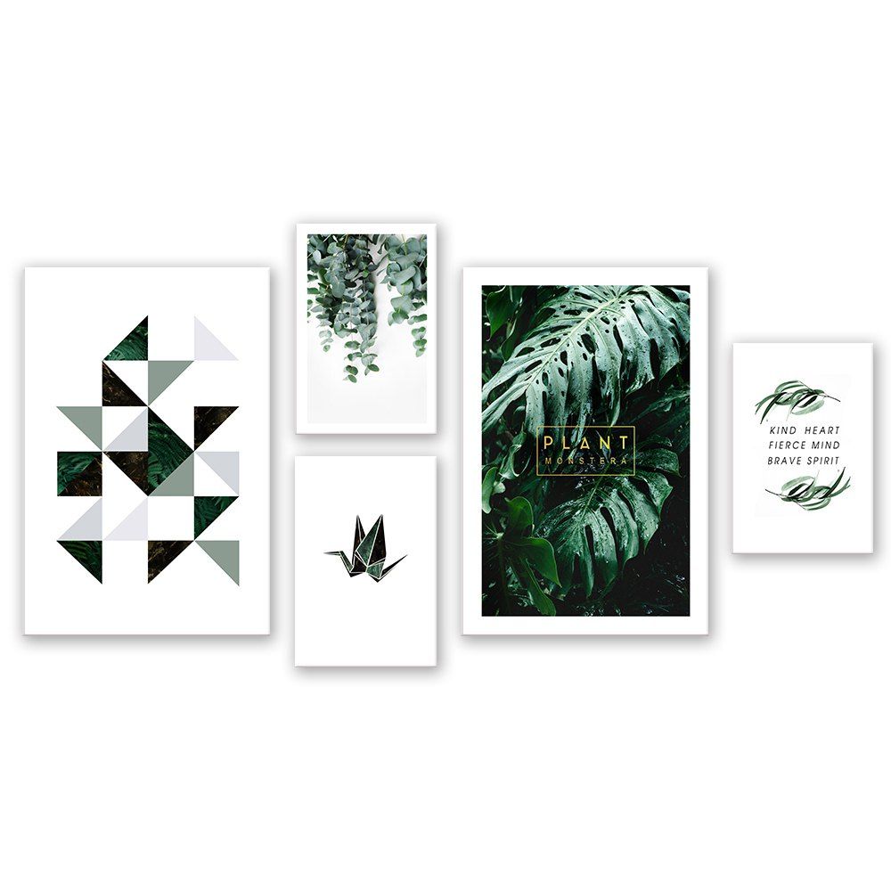 

5 PCS W416 Leaf Unframed Canvas Print for Home Decoration, Multi