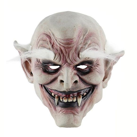 Masque de diable de terreur de Halloween Premium Latex - Blanc 