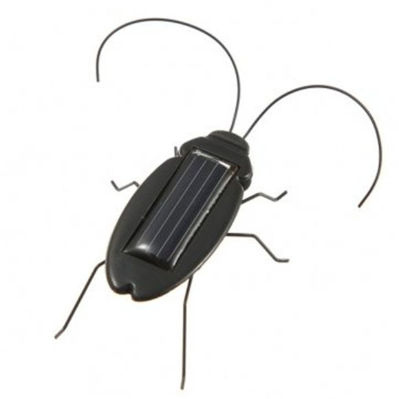Cadeau créatif éducatif gadget de jouet de cafard actionné solaire - Noir 