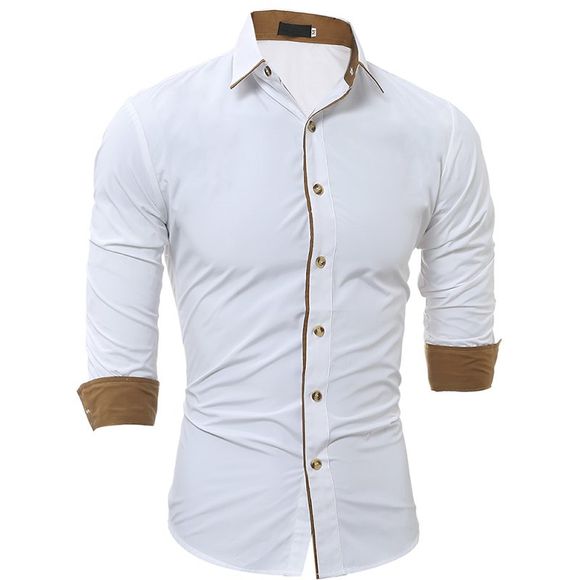 Chemise à manches longues Casual Homme Slim 5227 - Blanc L