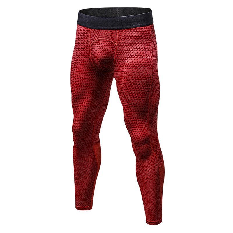 

Men's 3D three-dimensional printing fitness running training quick-drying elasti, Red