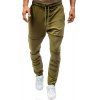 Automne Veste Double Pocket Design Sport Casual Pieds Pantalons pour hommes - Vert Armée L