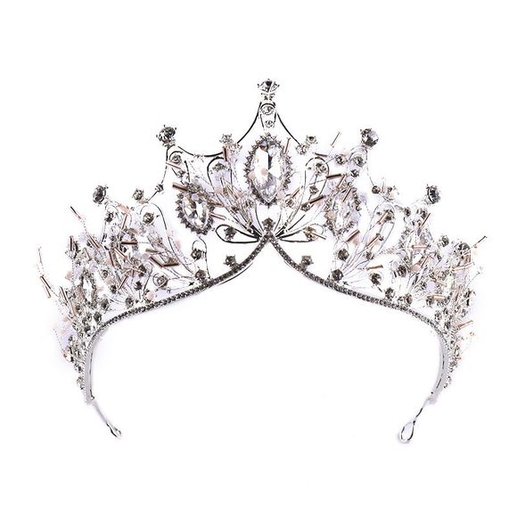 La mariée Grand Crystal Princess Hairband - Blanc Froid 34 X 8CM