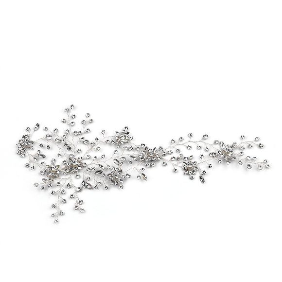 Accessoire de mariée Bandeau fleur de cristal - Blanc 14 X 30CM