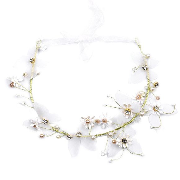 Accessoire de mariée Bandeau de fleur papillon - Blanc 7 X 38CM