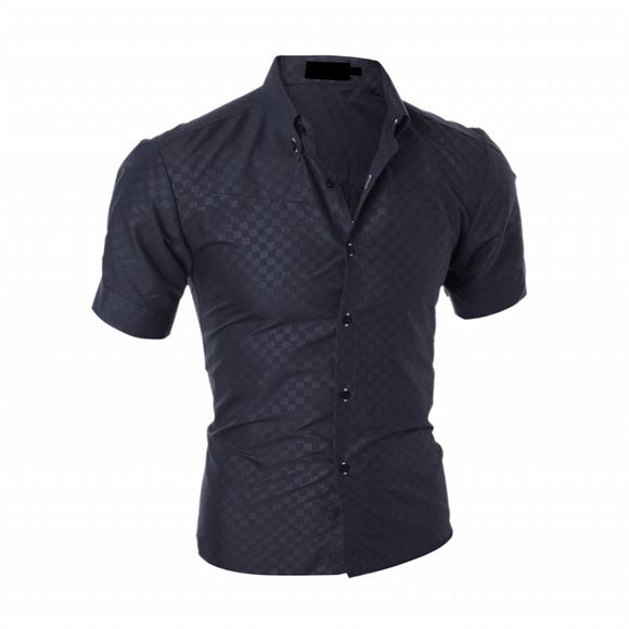 Chemise à manches courtes occasionnelle pour hommes - Noir 2XL