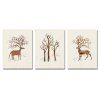 3pcs belle bande dessinée cerf sauvage impression Art - multicolor 
