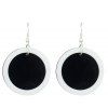 Boucles d'oreilles de déclaration de cercle de mode pour des femmes - Noir 