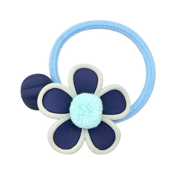Corde élastique modèle simple avec bandeau fleur - Bleu profond 