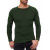 Pull ras du cou à col rond en tricot de couleur unie pour homme - Vert Armée XL