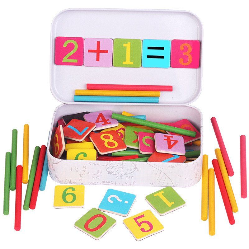 

Wooden Stick Magnetic Mathematics Puzzle Education Number Toy, Multi