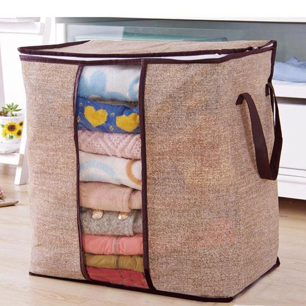 

Non-woven Portable Clothes Storage Bag Organizer, Brown bear