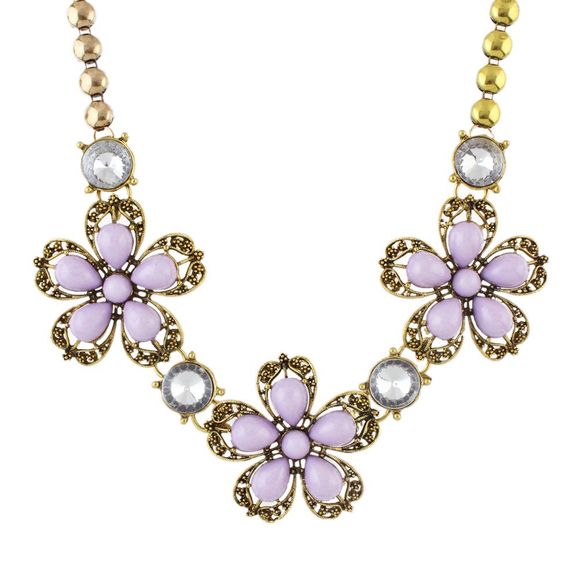 Collier de fleurs colorées grand collier pour les femmes de la mode - multicolor C 