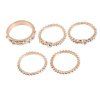 5 PCS Fashion Or Rose Stackable Sparkly Rings - Or de Rose US SIZE 7