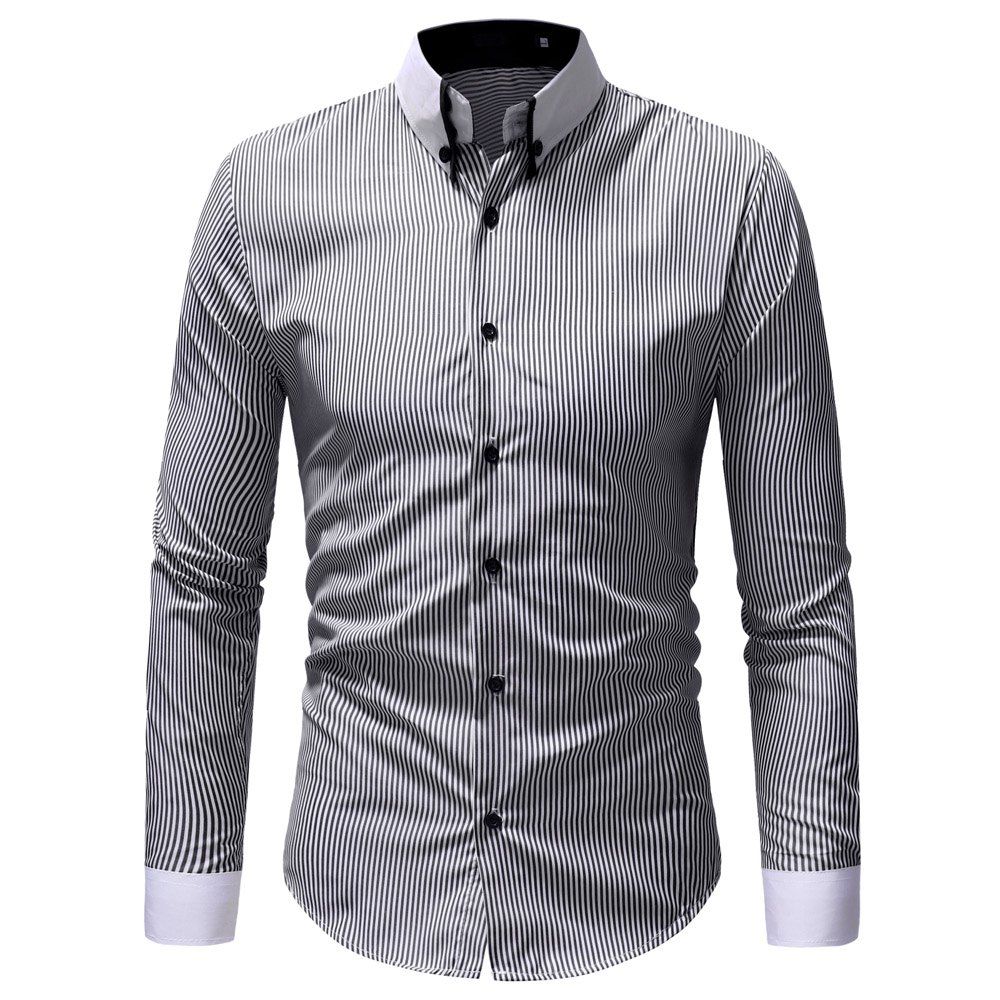 

Men's Casual Slim Striped Shirt, Multi-a