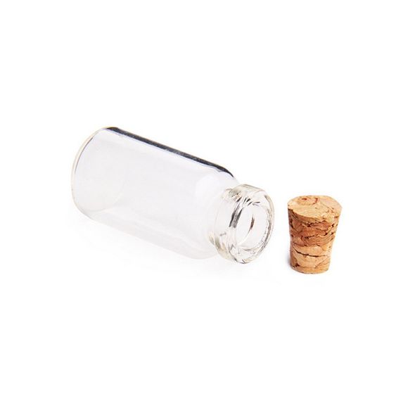24pcs mini petite bouteille de liège en verre transparent de bouchon de liège - Transparent 