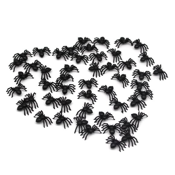Petites Araignées Noir Halloween pour Fête Décoration Maison Hantée - Noir 