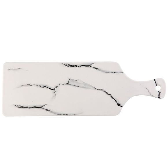 Plateau de dîner en céramique de marbre d'origine - Blanc Lait 