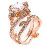Bague de fiançailles créative en cristal rose et diamant - Champagne US SIZE 8