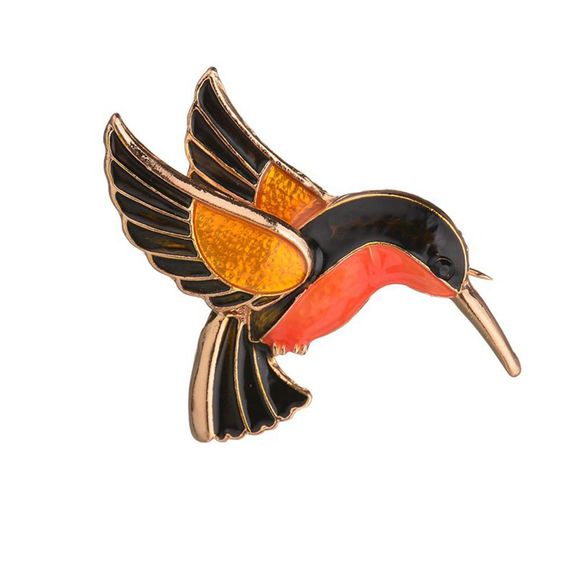 Broche pour oiseaux en émail Badge Cartoon Animal - Orange Foncé 
