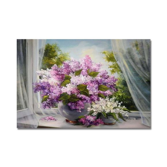Impression de Belles Fleurs Vase sur la Fenêtre - multicolor 