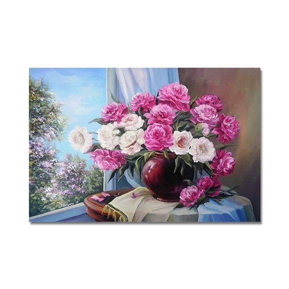 Impression de Belles Fleurs Vase Sur La Table Art - multicolor 