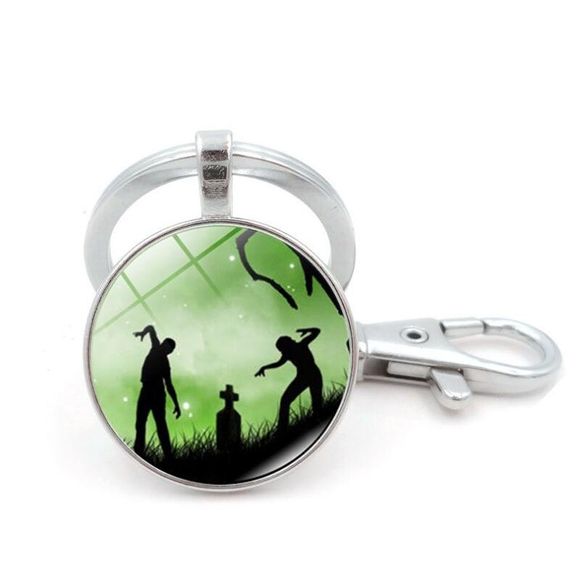 Porte-clés de pendentif de zombie de Halloween Porte-clés de temps de gemme de temps - multicolor 