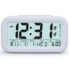Smart Snooze Digital LCD Affichage de la date Student Alarm Clock Sensor LED Night Light - Blanc 