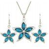 Chaîne en métal luxueux avec pendentif en cristal fleur collier boucles d'oreilles - multicolor B 