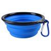 Bol Pliant en Silicone de Nourriture Boisson pour Chien Animaux de Compagnie - Bleu 