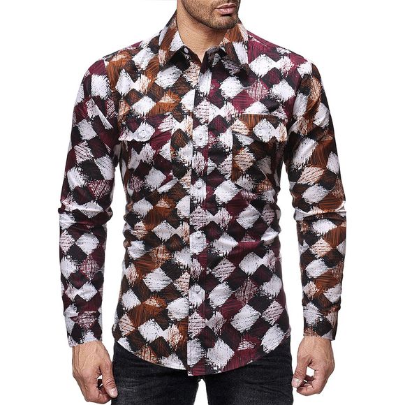 Chemise à carreaux à la mode pour hommes - multicolor A 2XL