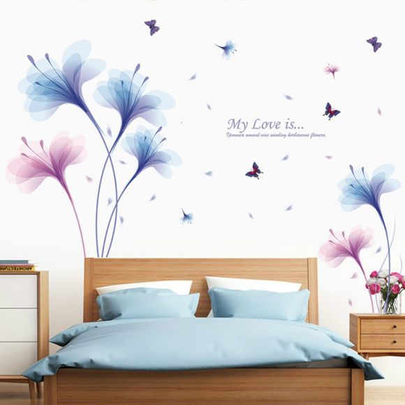 Belles Fleurs Purple Jade Orchid Stickers Muraux Décor À La Maison - multicolor 