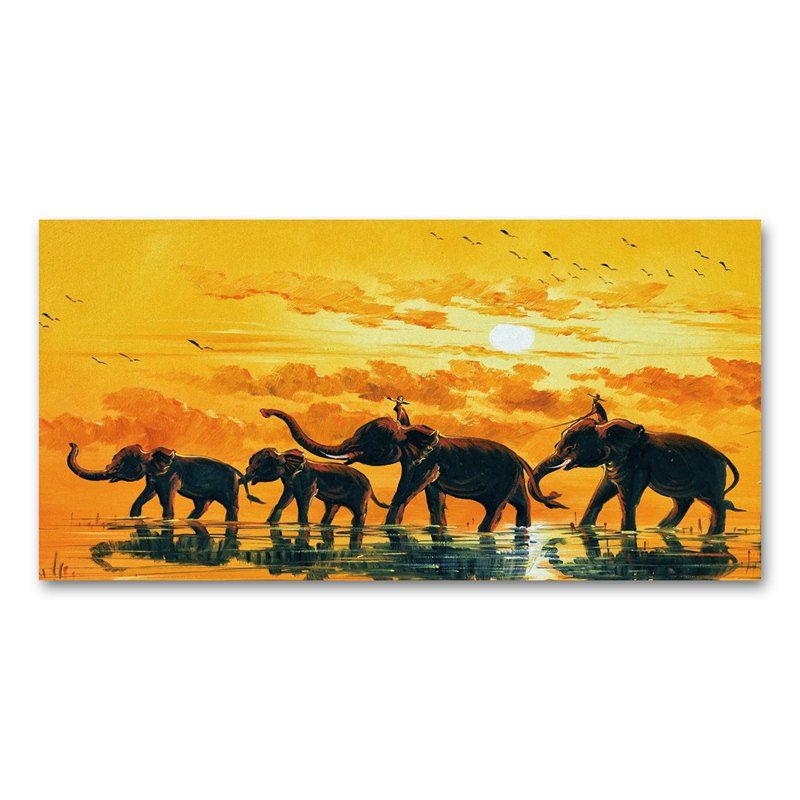 

W365 Elephant Group Combination Home Decoration Spray Painting, Multi