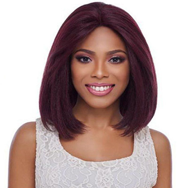 [41 OFF] 2021 Central Parting Hair Style Wig In RED WINE DressLily