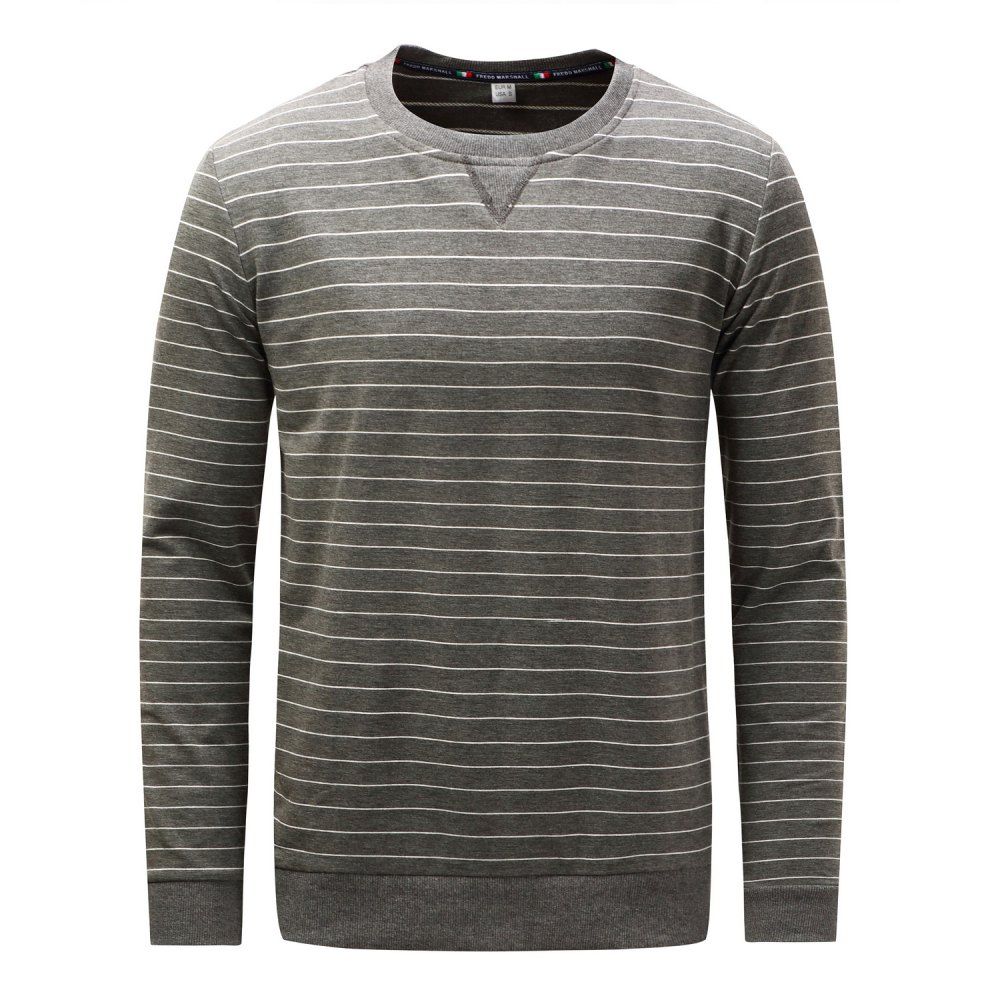 

FREDD MARSHALL Men's Casual Striped Sweatshirt, Gray