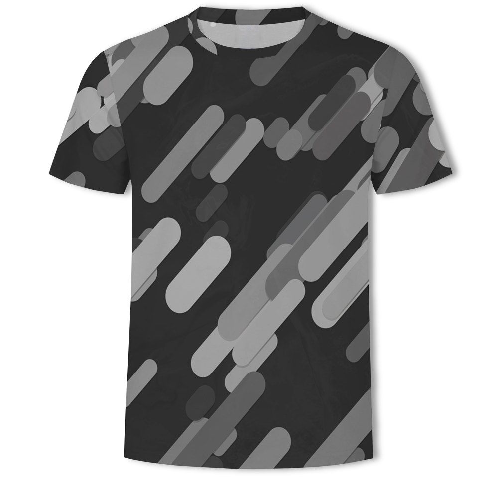 

Casual Printed Round Neck Fashion Men' Short-sleeved T-shirt, Multi-b