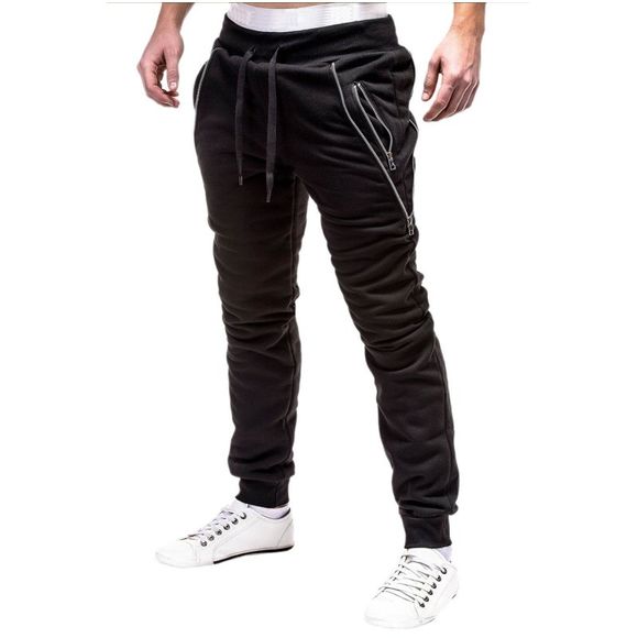 Pantalon de sport mince pour hommes - Fibre de Carbone Noir M