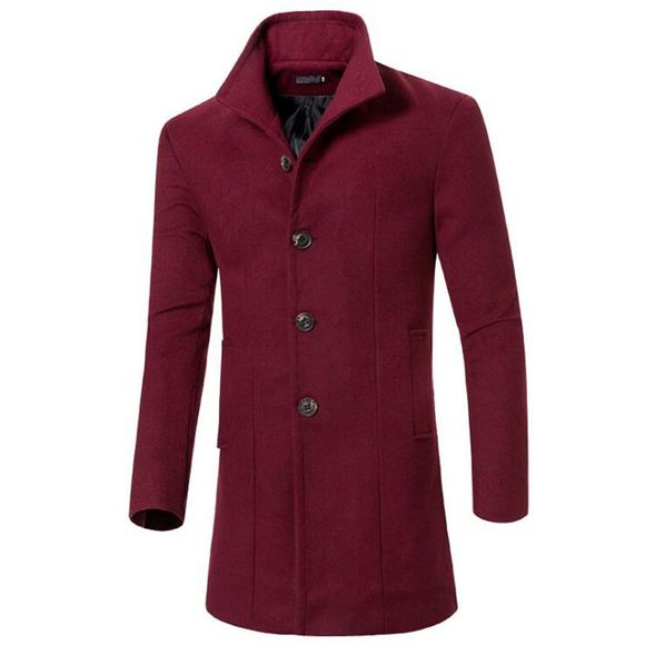 Trench-coat croisé homme col montant - Rouge Vineux XL