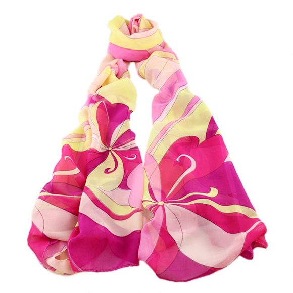 Belle écharpe imprimée de fleurs arc-en-ciel - multicolor B 