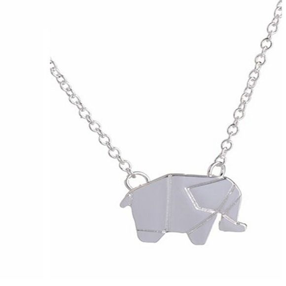 Éléphant Alliage Placage Collier Accessoires - Blanc 10*10*10CM