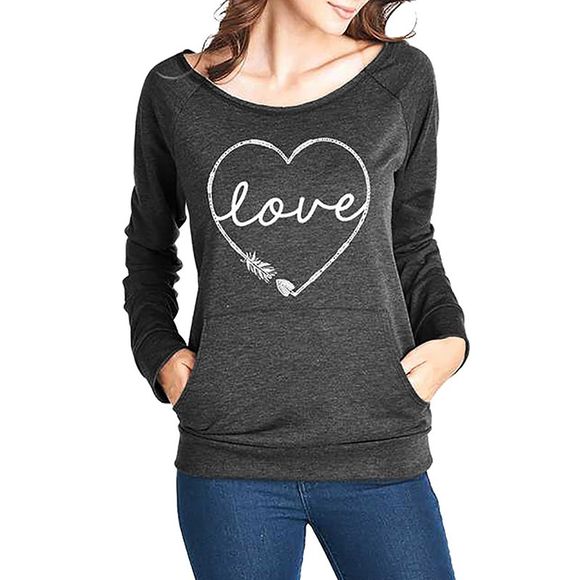 T-shirt de poche à manches raglan Love Letter - Noir XL