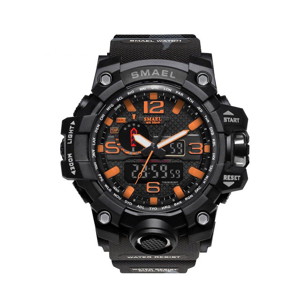 

SMAEL Camouflage 1545B Watch Men New Style Digital Waterproof Sports Military, Orange