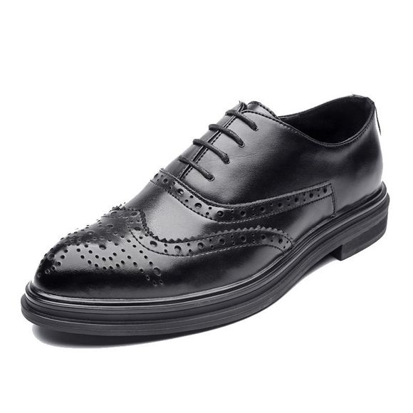MUHUISEN Chaussures de ville simples à talons compensés pour hommes - Noir 39