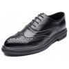 MUHUISEN Chaussures de ville simples à talons compensés pour hommes - Noir 39