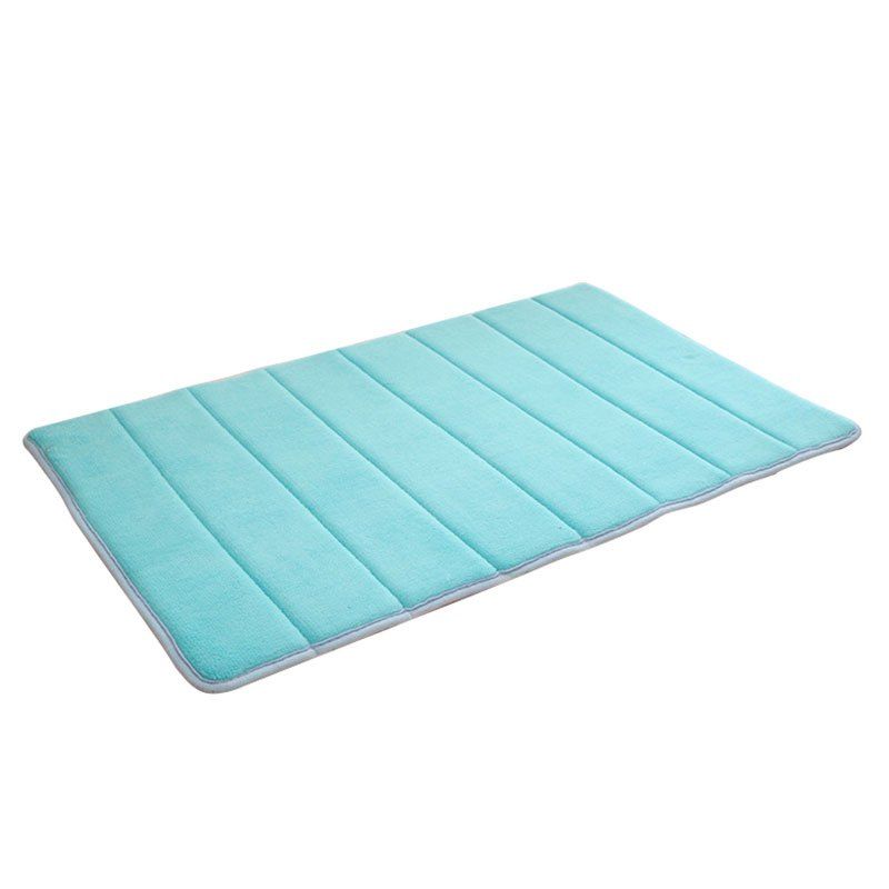 

Water Absorption Rug Bathroom Kitchen Door Floor Mat Carpet For Toilet Non Slip, Light blue