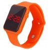 Montre-bracelet sport décontractée à gros cadran en caoutchouc avec chiffres de la mode - Orange 