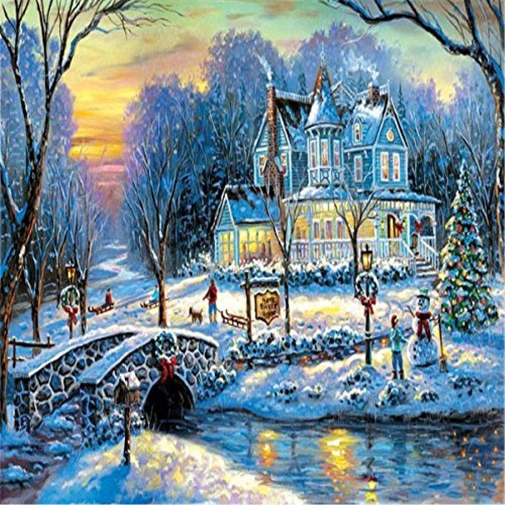 

3D Jigsaw Paper Winter Christmas Puzzle Block Assembly Birthday Toy, Multi