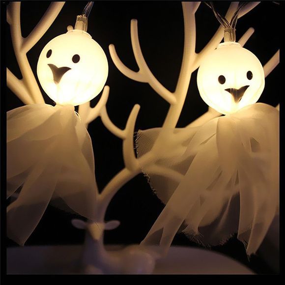 Chaîne de Lumières d'Halloween de Fantôme 10 LED pour Décoration Halloween - Blanc Chaud 