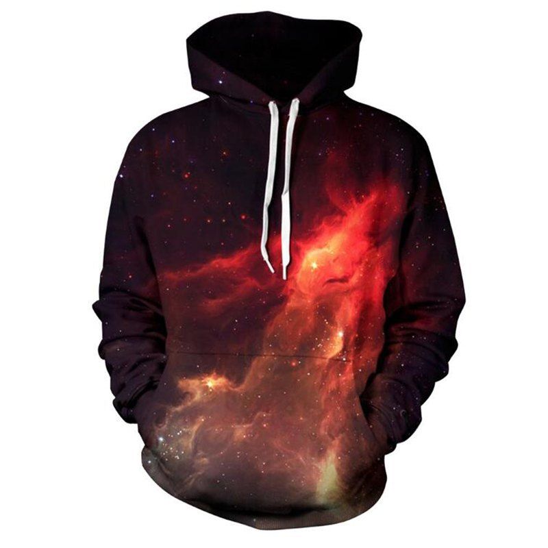 

Men's Forest Starry Sky 3D Print Hoodie, Multi-f